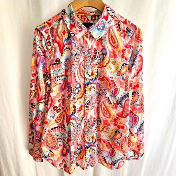 Talbots Multi-Colour Paisley Blouse - Picture 10 of 16